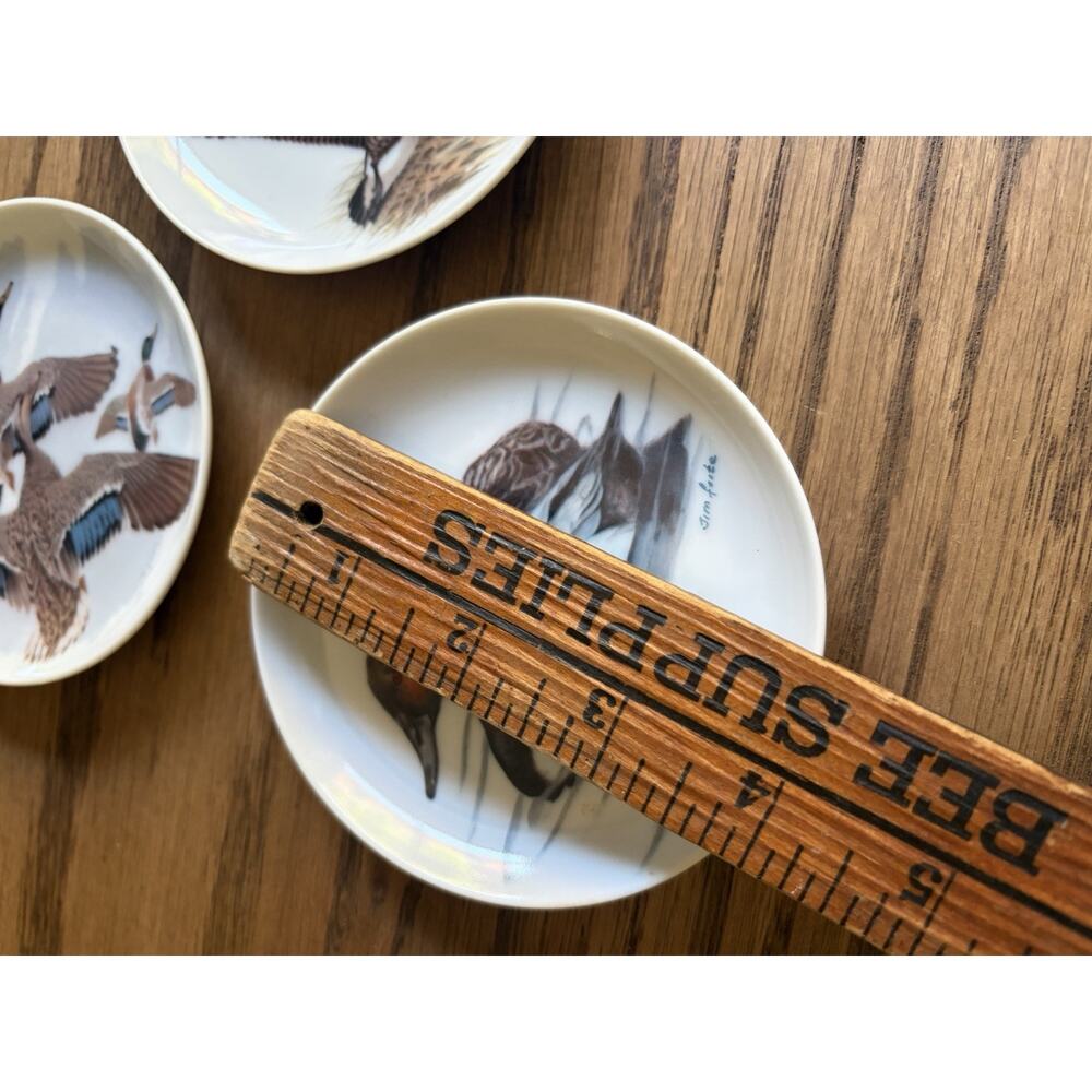 Vintage Decorative Plates Nature's Heritage 4'' Mallards Geese Ducks Set Of 3 - Picture 5 of 6